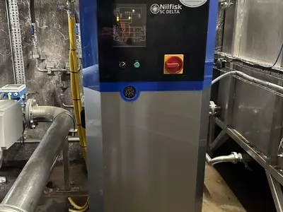 Delta booster pressure washer unit installed to supply multiple high- and low-pressure wash points at an industrial site in Burton.